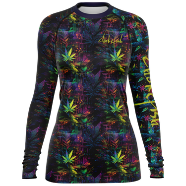 Chokefish™ Long Sleeve Rashguard Cannabis Woman's Shirt-009-Special Edition